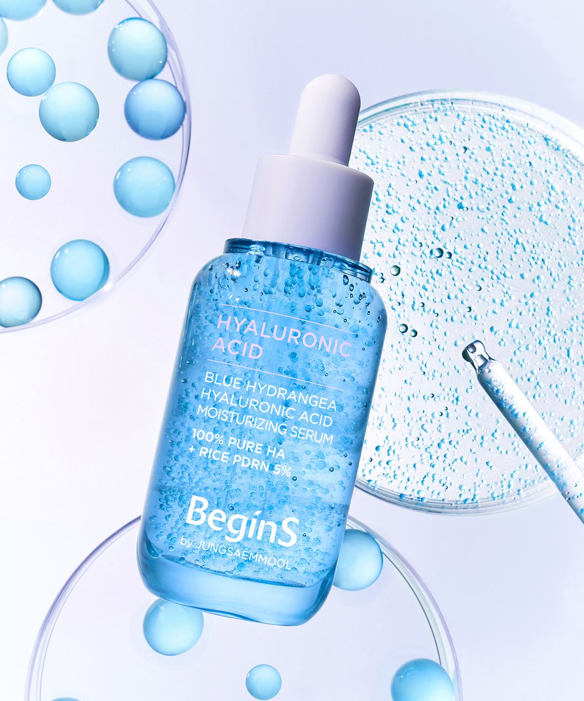 비긴스 바이 정샘물(BEGINS) 블루 수국 히알루론산 수분 세럼 30ml (플럼핑 볼 증정)
