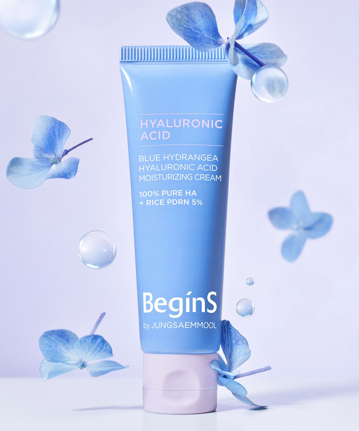 비긴스 바이 정샘물(BEGINS) 블루 수국 히알루론산 수분 크림 50ml (플럼핑 볼 증정)