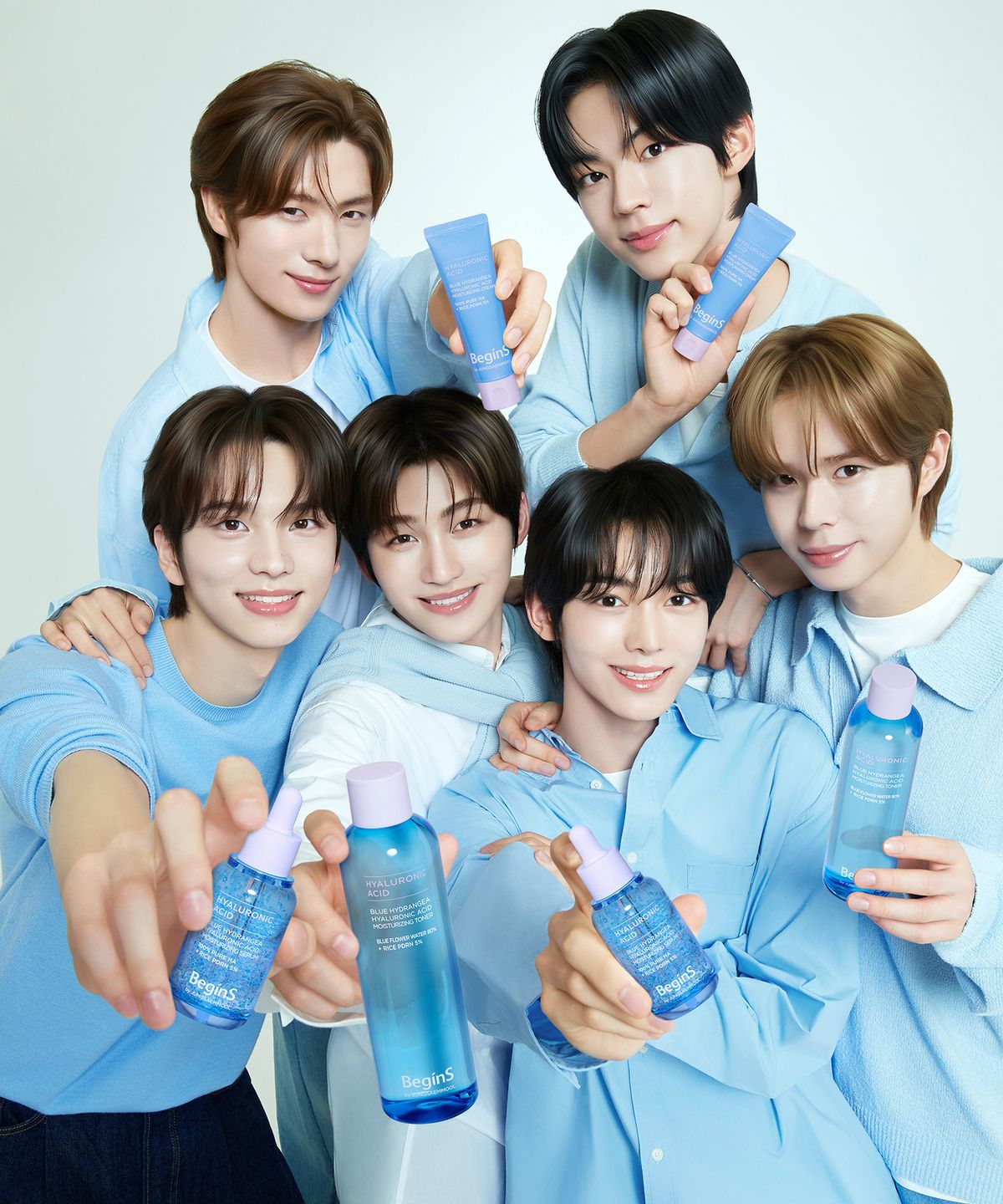 비긴스 바이 정샘물(BEGINS) 블루 수국 히알루론산 수분 마스크 5매 (히알루론산 수분크림 5ml 증정)