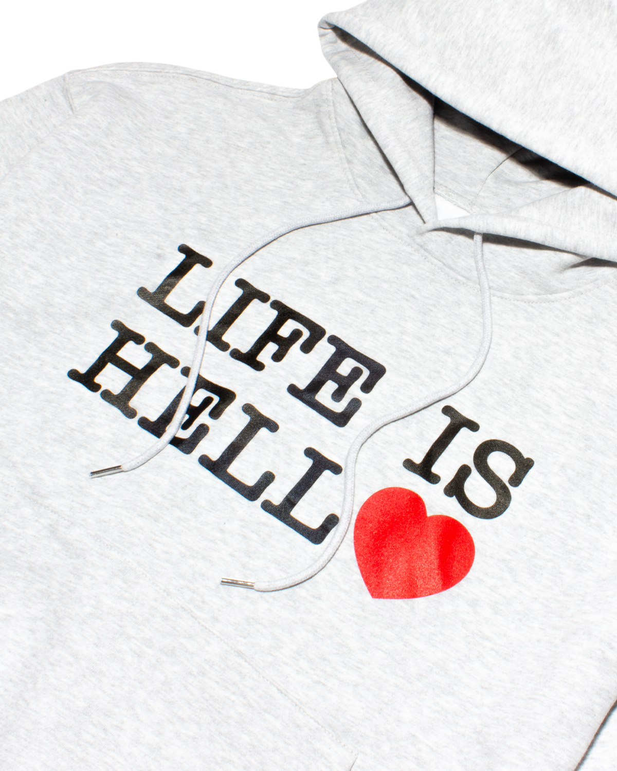 미디엄스(MEDIUMS) LIFE IS HELL Hoodie - Light Gray (라이프 이즈 헬 후드티)