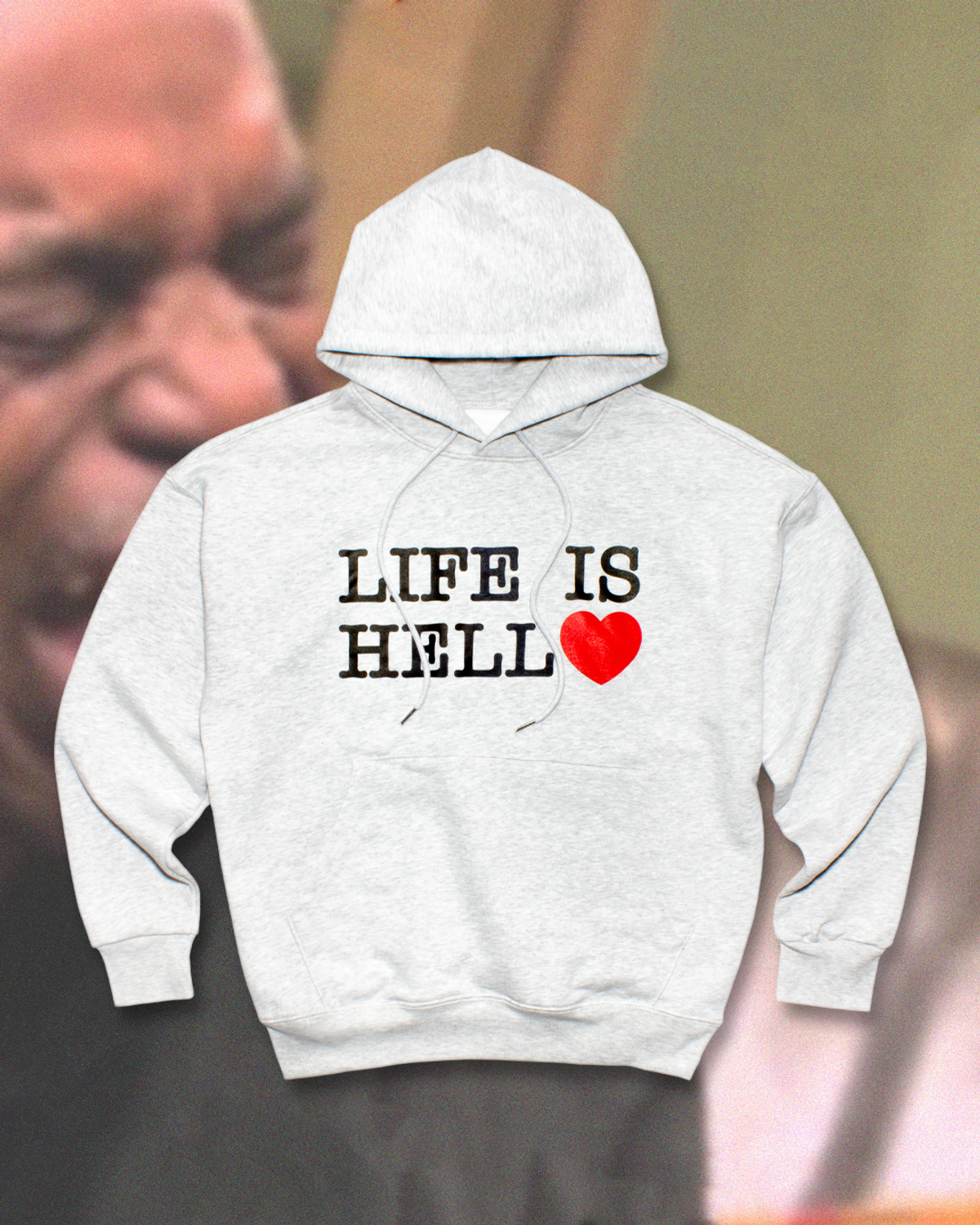 미디엄스(MEDIUMS) LIFE IS HELL Hoodie - Light Gray (라이프 이즈 헬 후드티)