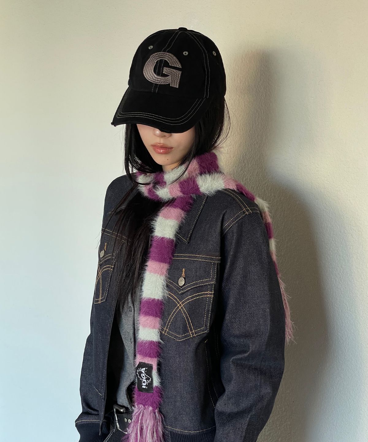 이우가마카라스(IUGAMAKARAS) G Needlework Ball Cap (Black)