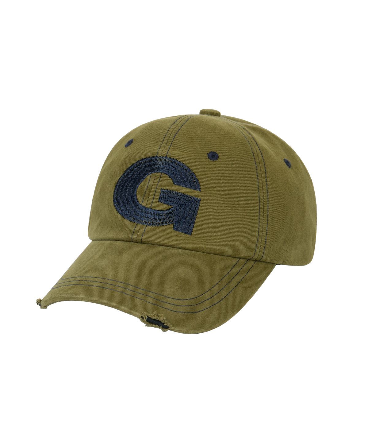 이우가마카라스(IUGAMAKARAS) G Needlework Ball Cap (Khaki)