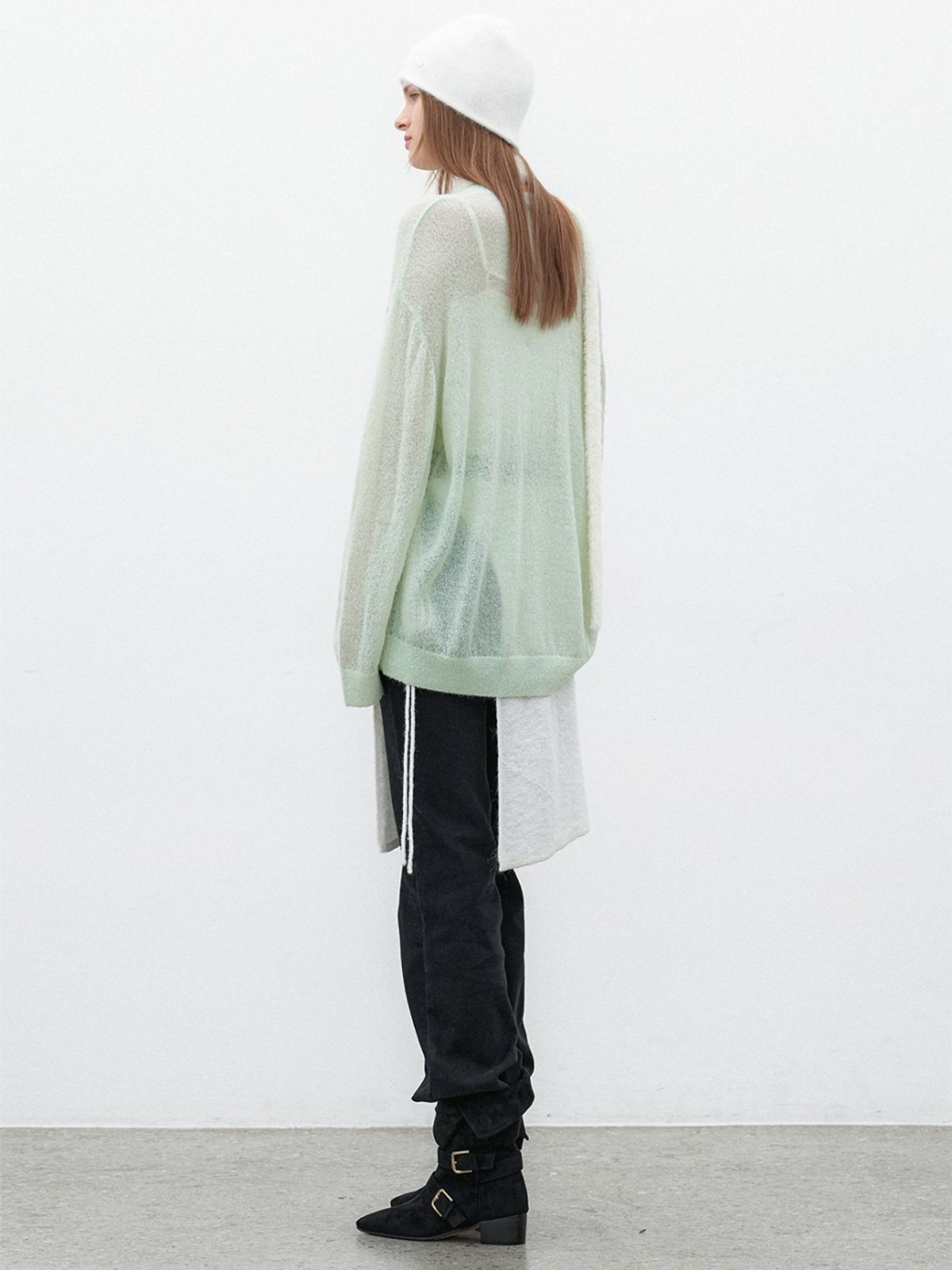 아틀리에 나인(ATELIER NAIN) HAIRY LOOSE FIT SHEER KNIT (T-7137)