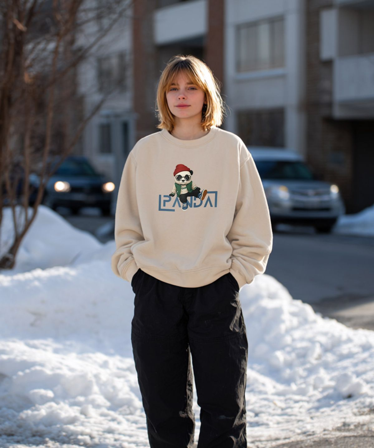 원헌드레드퍼센트(OHP) OHPxGOODD 코지팬더 기모 맨투맨