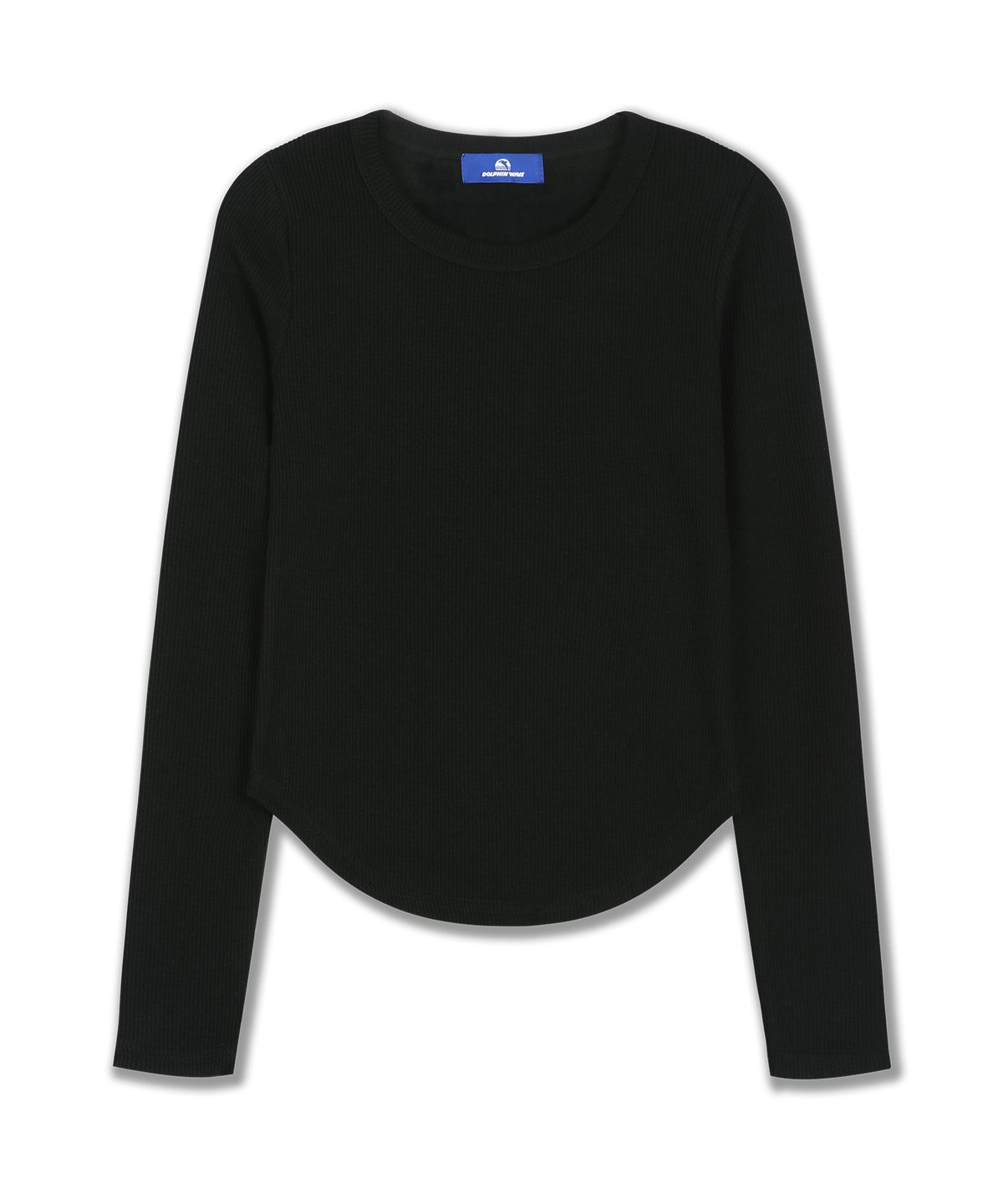 돌핀웨이브어패럴(DOLPHIN WAVE APPAREL) 돌핀 피티드 슬림 라운드넥 골지 긴팔티셔츠 2COLOR