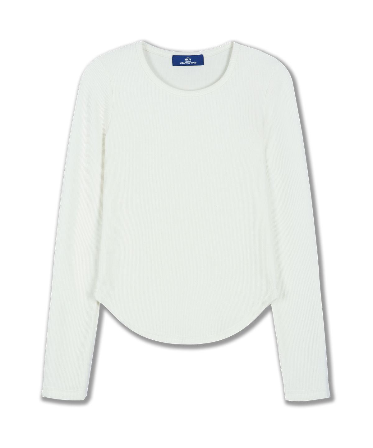 돌핀웨이브어패럴(DOLPHIN WAVE APPAREL) 돌핀 피티드 슬림 라운드넥 골지 긴팔티셔츠 2COLOR
