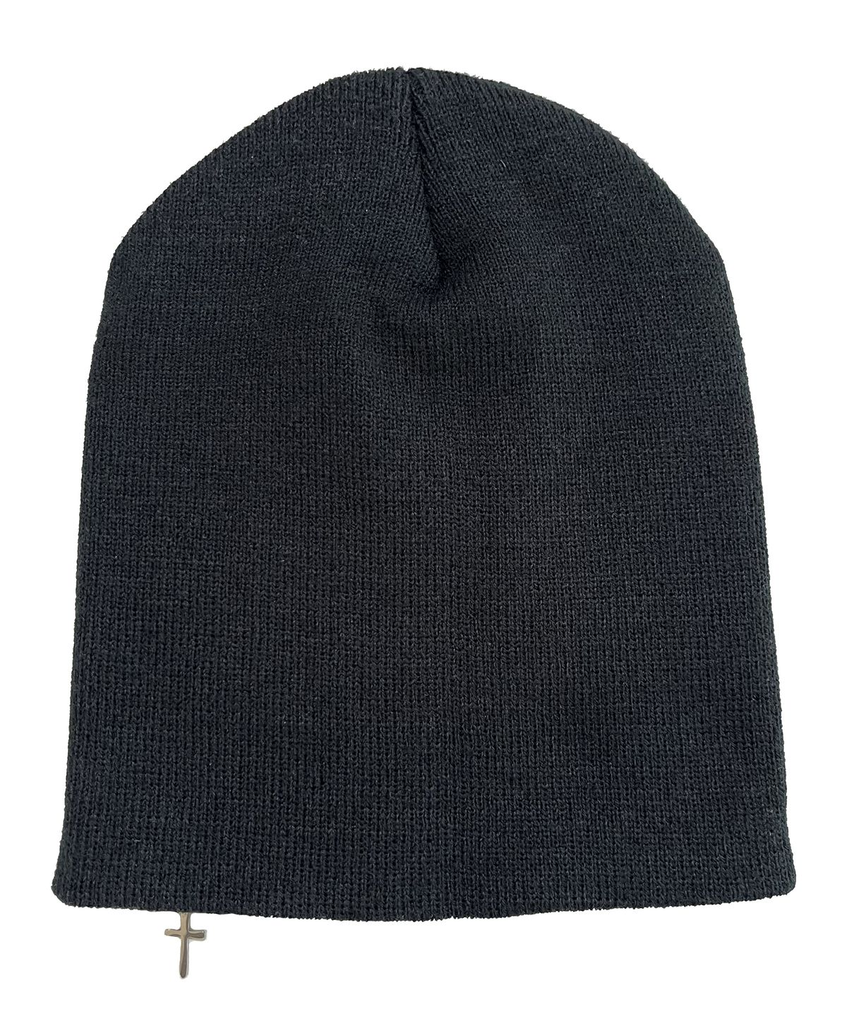 스케이터락(SK8ER ROCK) Cross Charm Patchwork Beanie ((black))