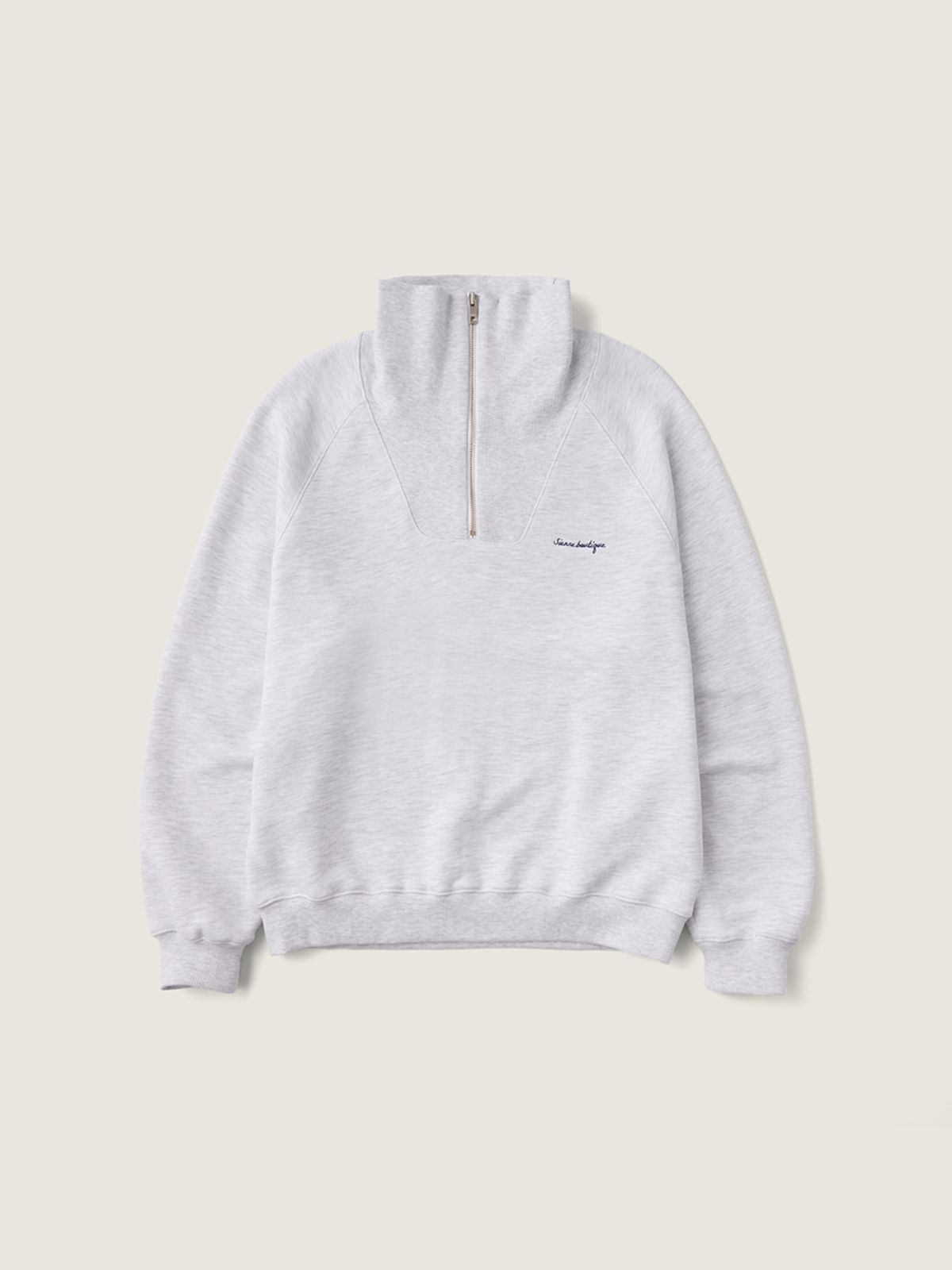 시엔느(SIENNE) Delma Half Zip-up Sweatshirt (White Melange)