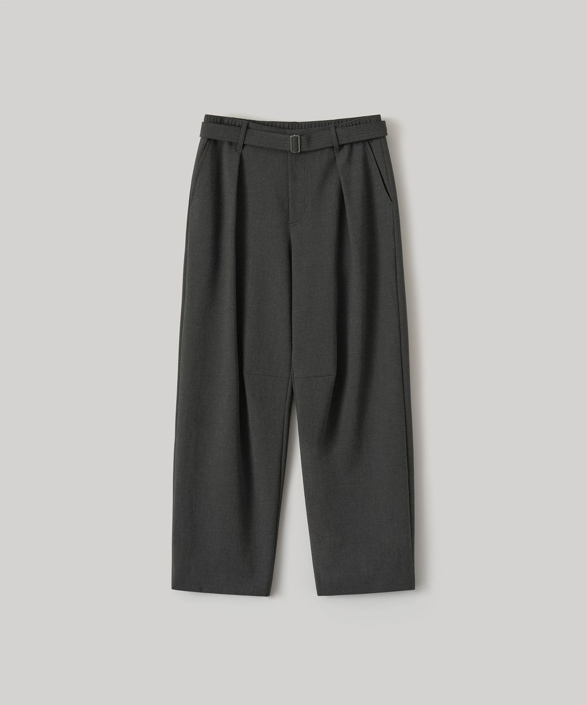 어나더 오피스(ANOTHER OFFICE) Structure Curved Slacks (Heather Charcoal)