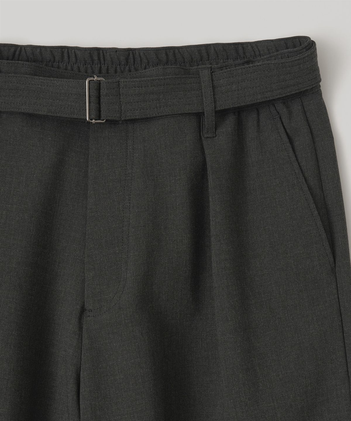 어나더 오피스(ANOTHER OFFICE) Structure Curved Slacks (Heather Charcoal)