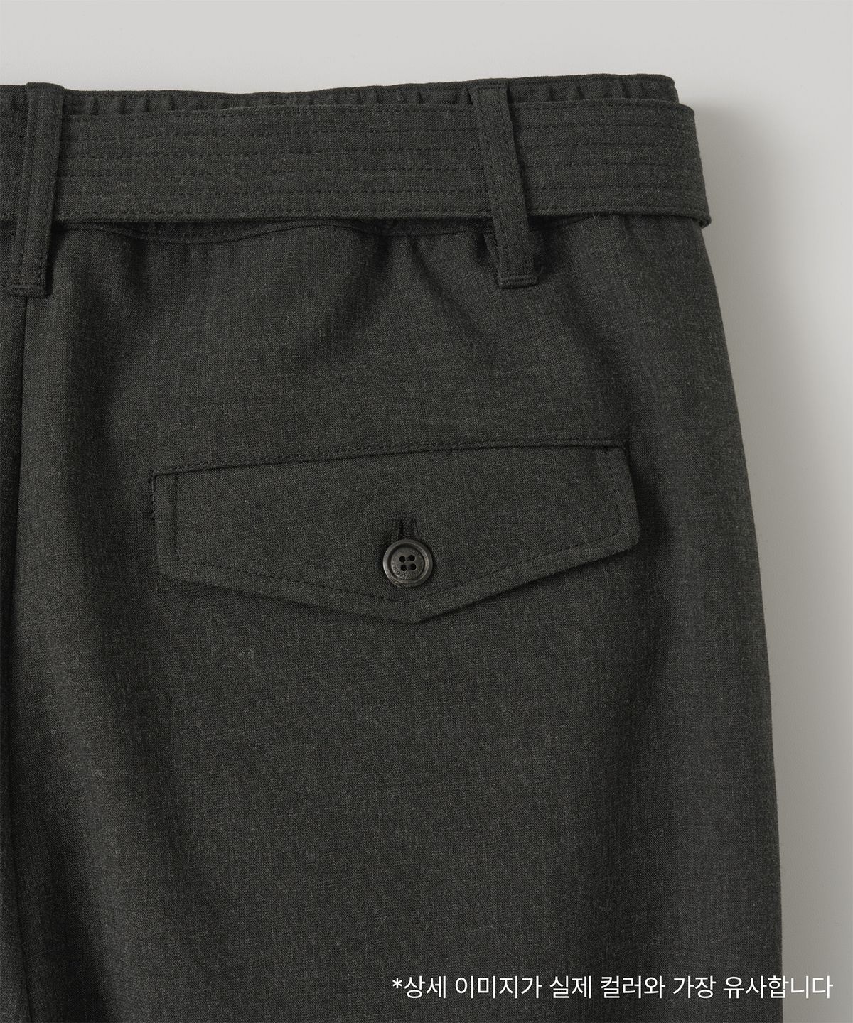어나더 오피스(ANOTHER OFFICE) Structure Curved Slacks (Heather Charcoal)
