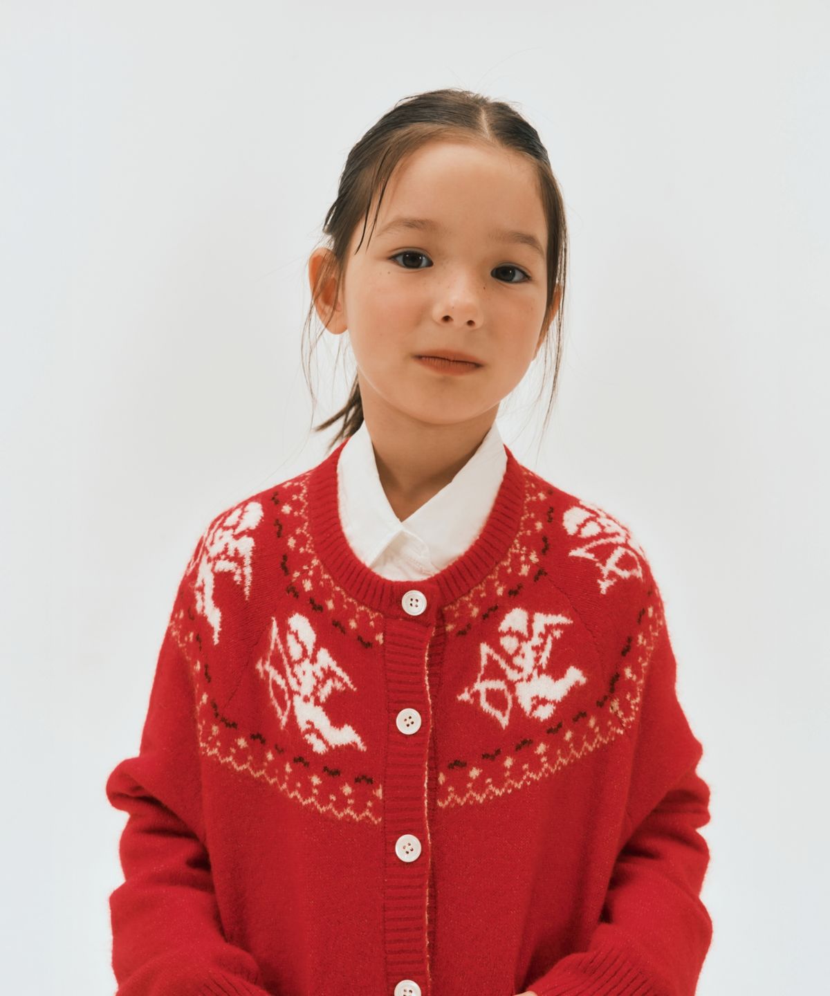 세터 키즈(SATUR KIDS) (K) 홀리데이 엔젤 니트 가디건 레드