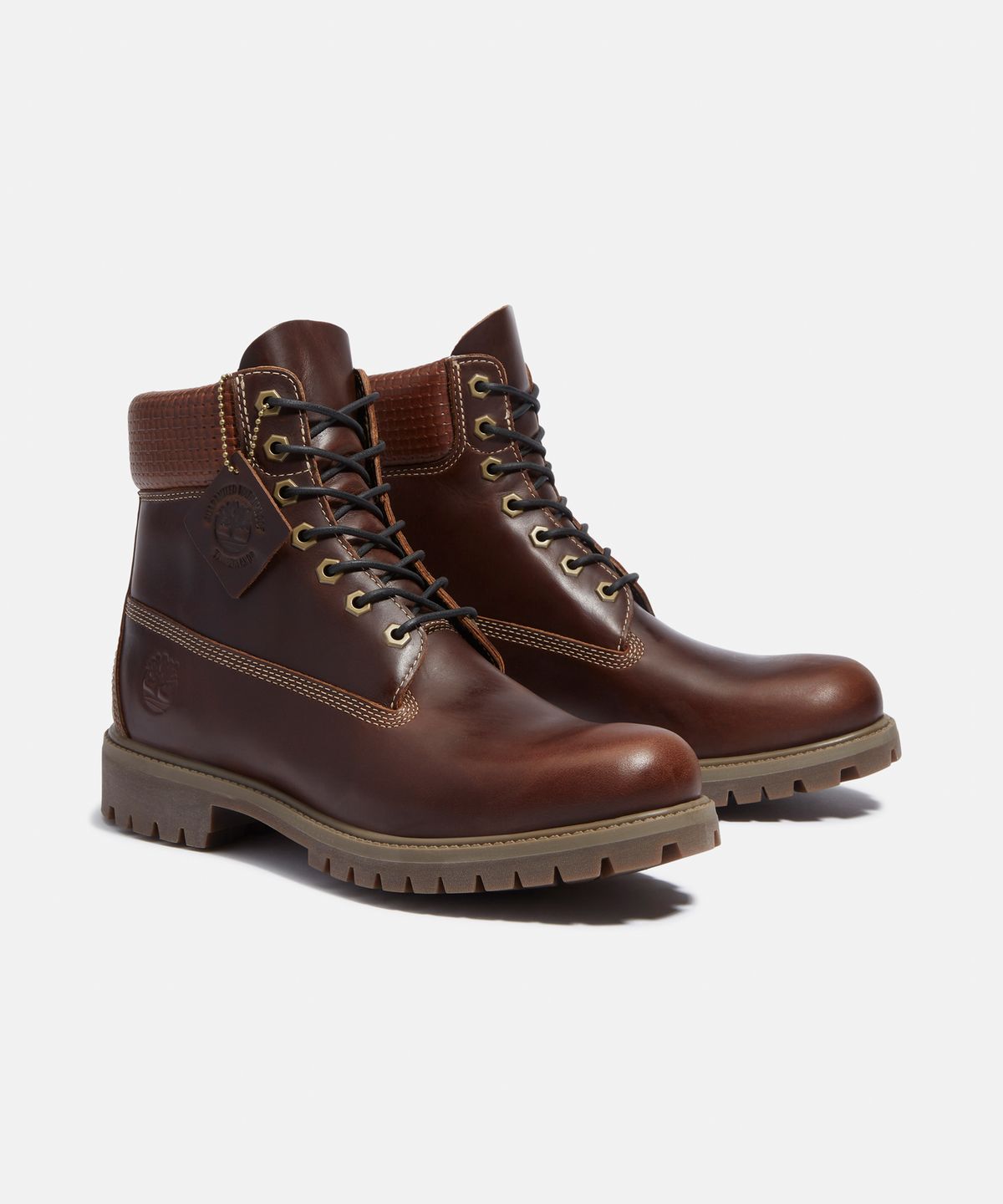 팀버랜드(TIMBERLAND) (남성) 프리미엄 6인치 레이스 워터프루프 부츠 - 미드 브라운:블랙 / A2P6W-EIU