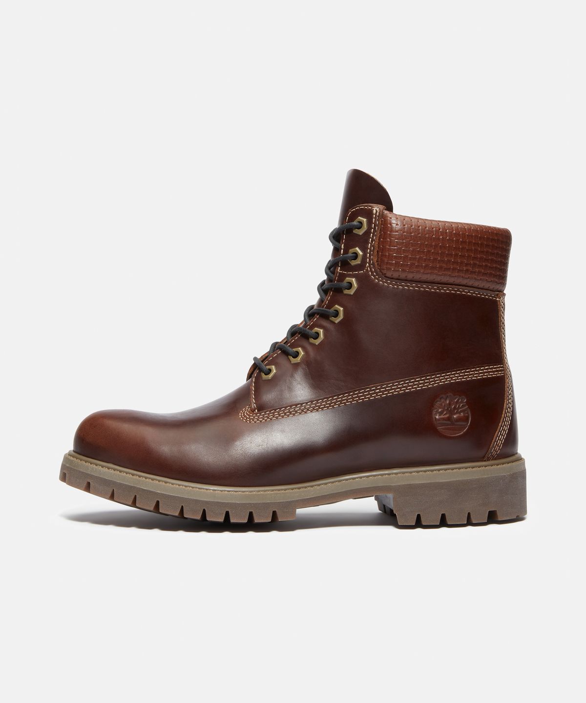 팀버랜드(TIMBERLAND) (남성) 프리미엄 6인치 레이스 워터프루프 부츠 - 미드 브라운:블랙 / A2P6W-EIU