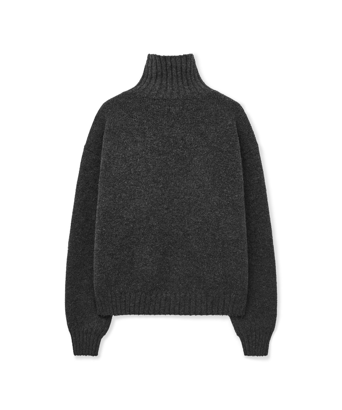 포르테나(PORTERNA) BUTTON HALF PULL-OVER SWEATER-CHARCOAL