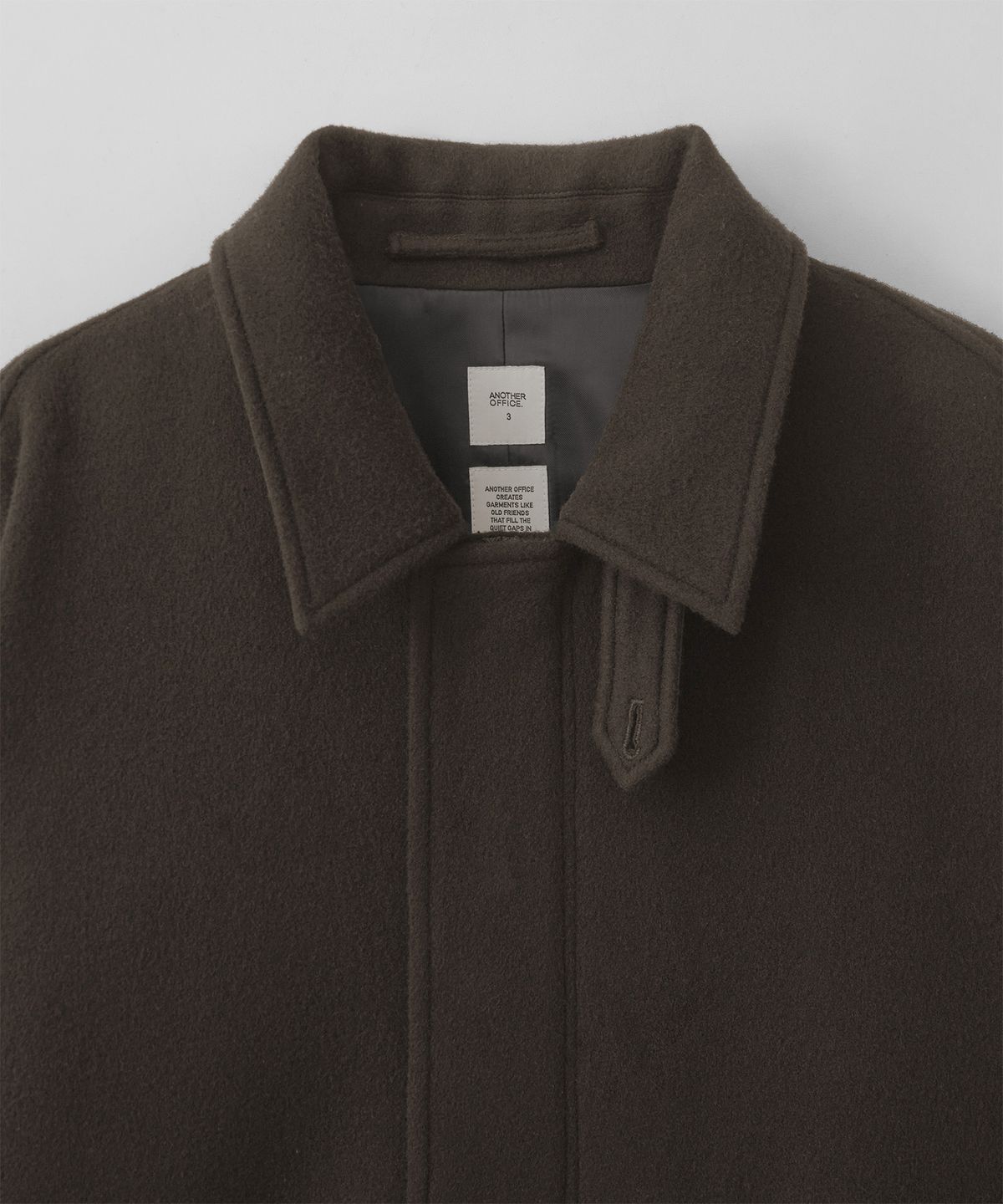 어나더 오피스(ANOTHER OFFICE) Library Wool Mods Coat (Charcoal Brown)
