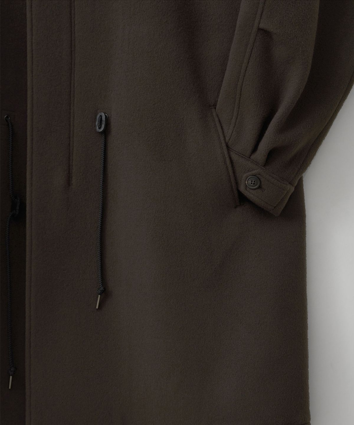 어나더 오피스(ANOTHER OFFICE) Library Wool Mods Coat (Charcoal Brown)