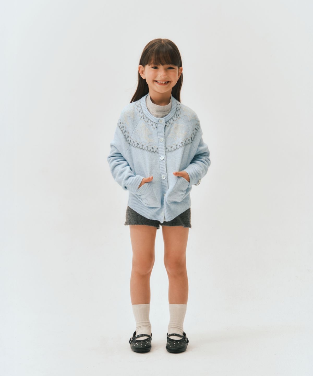 세터 키즈(SATUR KIDS) (K) 홀리데이 엔젤 니트 가디건 스카이 블루
