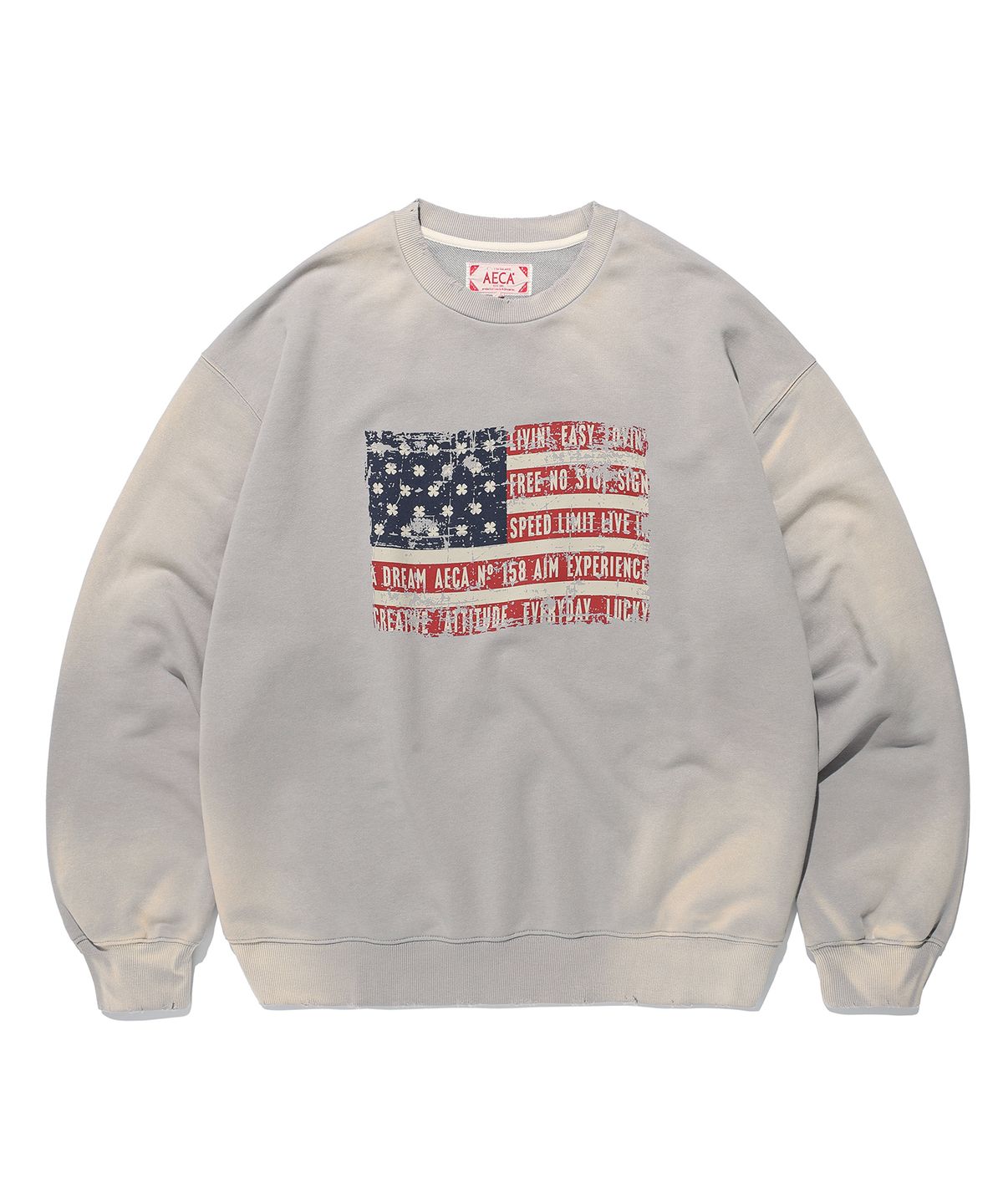 에이카화이트(AECA) EASY & FREE FLAG SWEAT SHIRTS-GREY