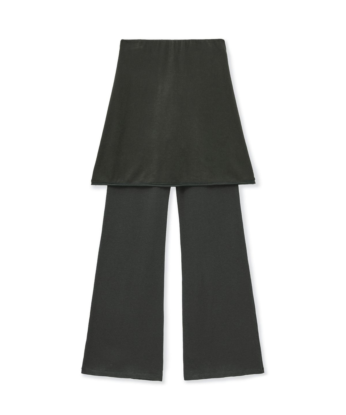 포르테나(PORTERNA) TWO-TONE LAYERED TIED SKIRT PANTS-KHAKI
