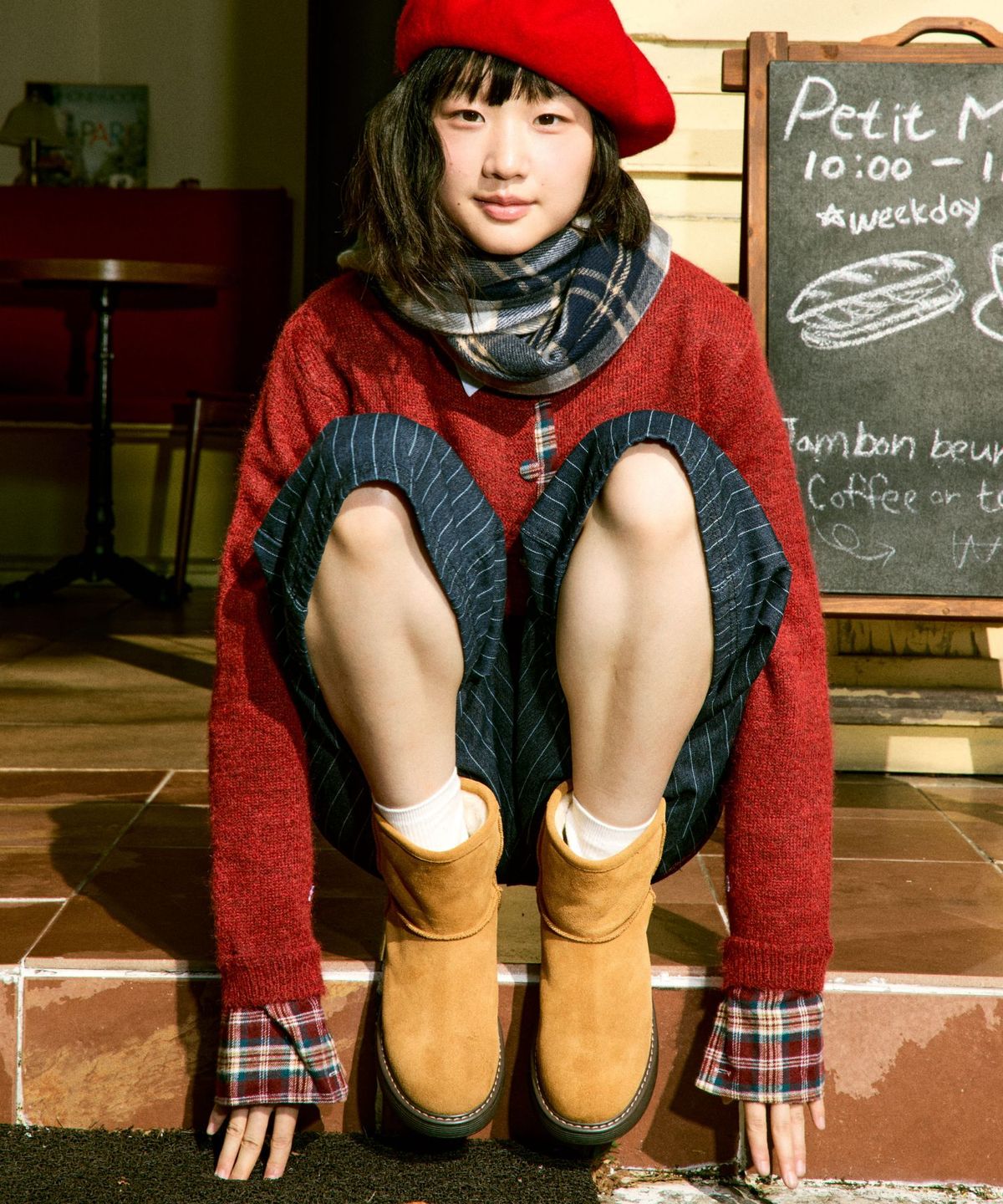 스퍼(SPUR) Lomft 소가죽 양털 미들 부츠 4cm -UA9086 (3color)