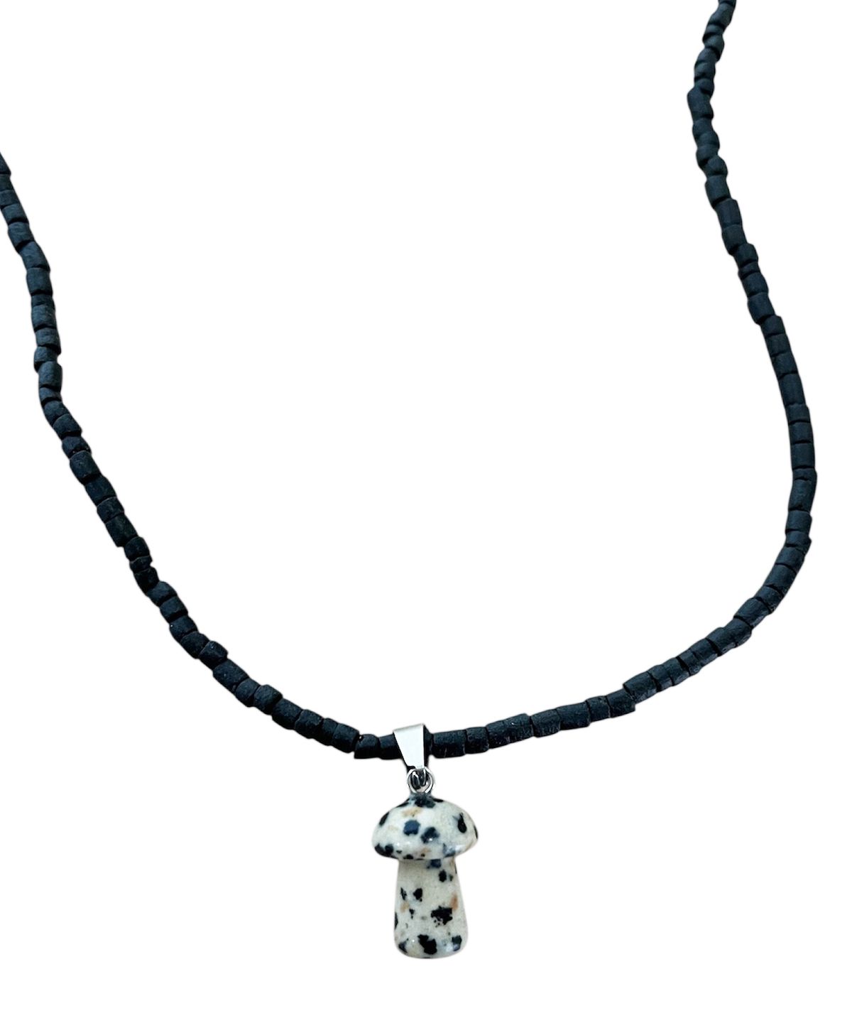 스케이터락(SK8ER ROCK) Gemstone Mushroom Wooden Necklace ((3color))