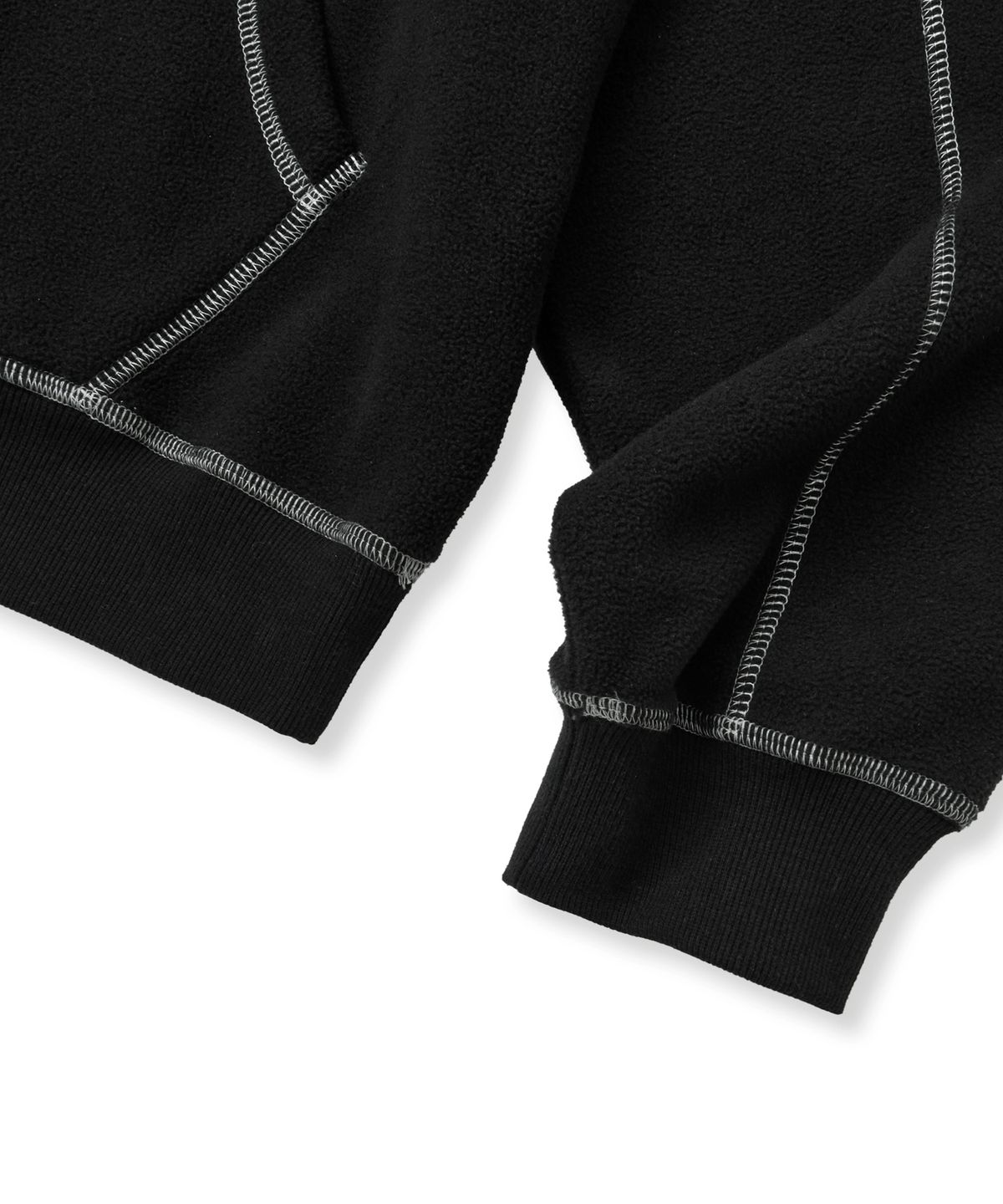 브라운브레스(BROWNBREATH) STITCH FLEECE HOODIE - BLACK