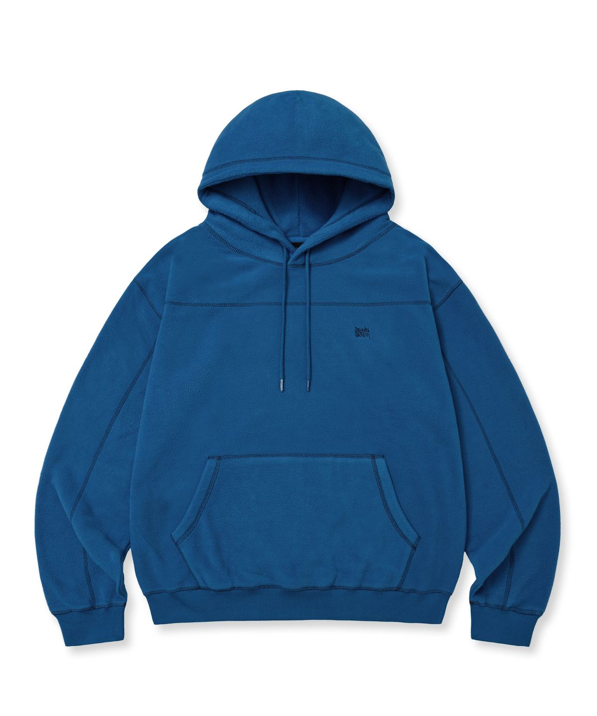브라운브레스(BROWNBREATH) STITCH FLEECE HOODIE - BLUE