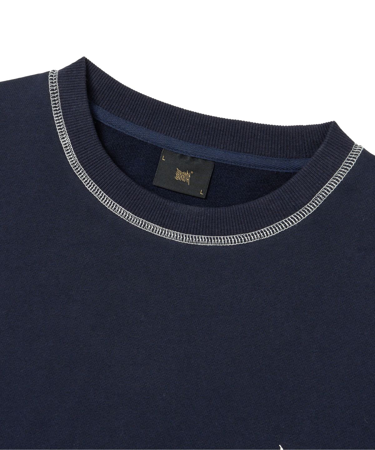 브라운브레스(BROWNBREATH) TAG APPLIQUE CREWNECK - NAVY