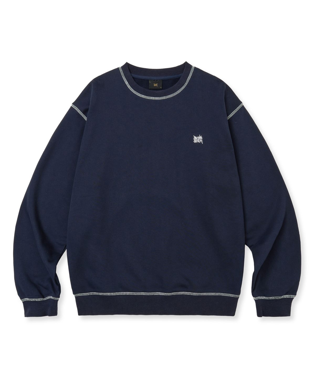 브라운브레스(BROWNBREATH) TAG APPLIQUE CREWNECK - NAVY