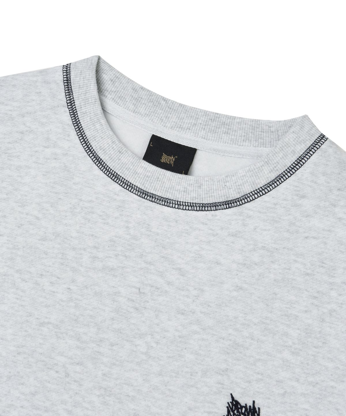 브라운브레스(BROWNBREATH) TAG APPLIQUE CREWNECK - ASH