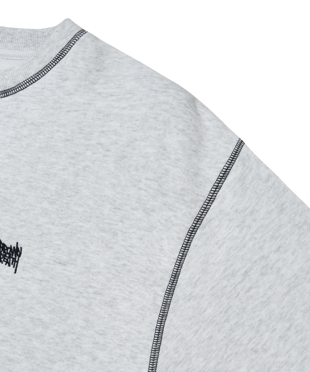 브라운브레스(BROWNBREATH) TAG APPLIQUE CREWNECK - ASH