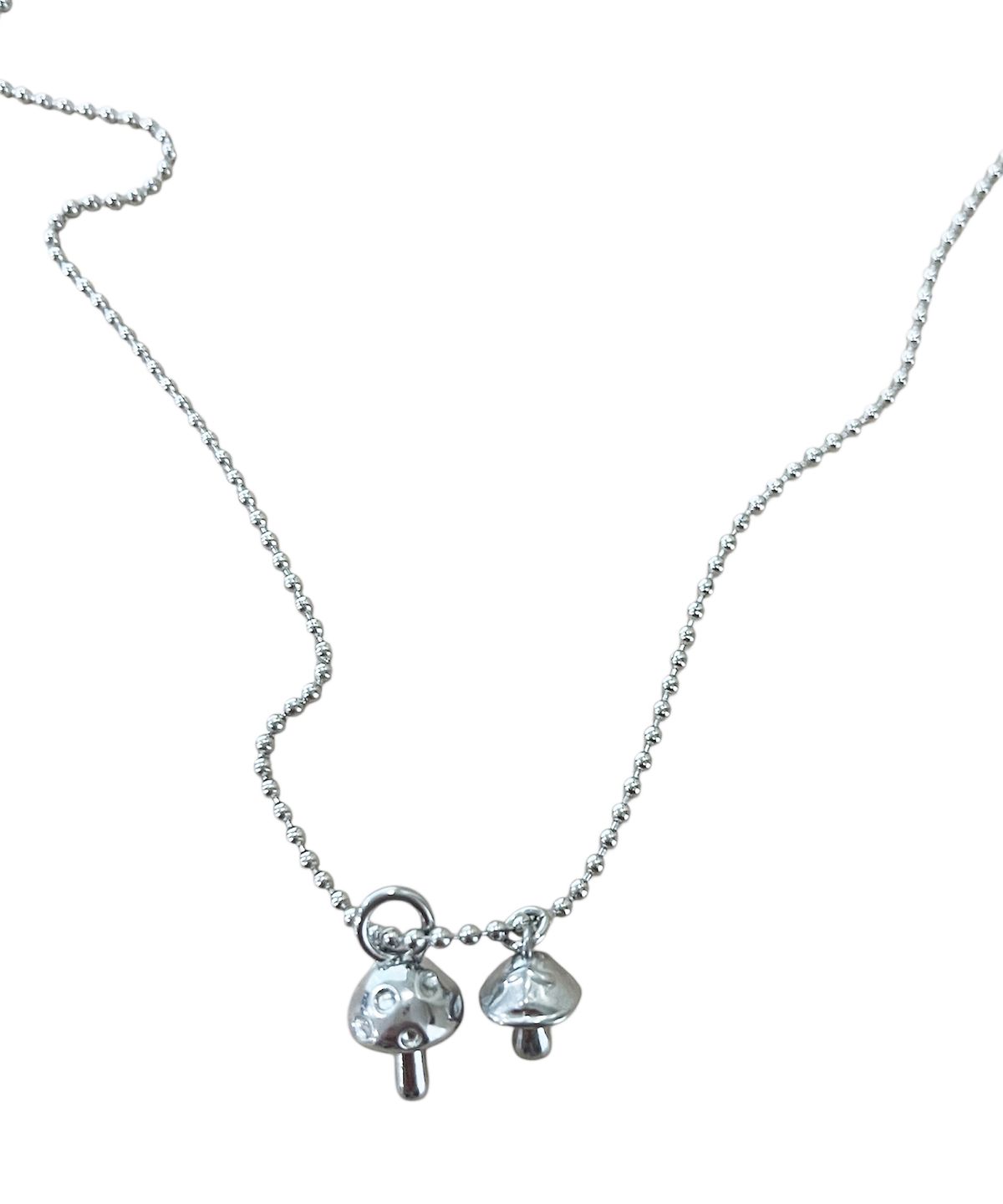 스케이터락(SK8ER ROCK) Pick Mushrooms Ball Chain Necklace ((streel))