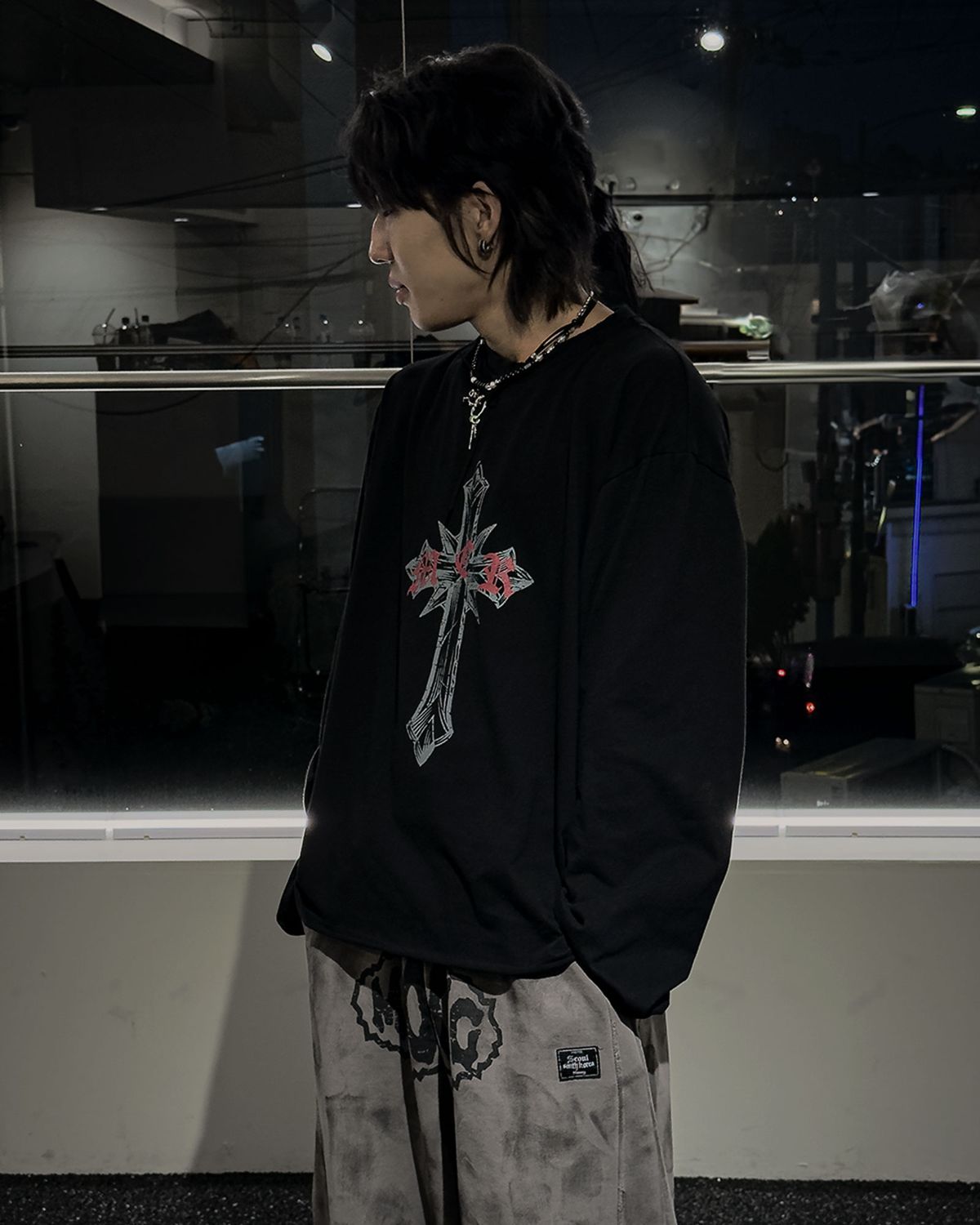 뭉(MWOONG) Scarred cross LS(black)