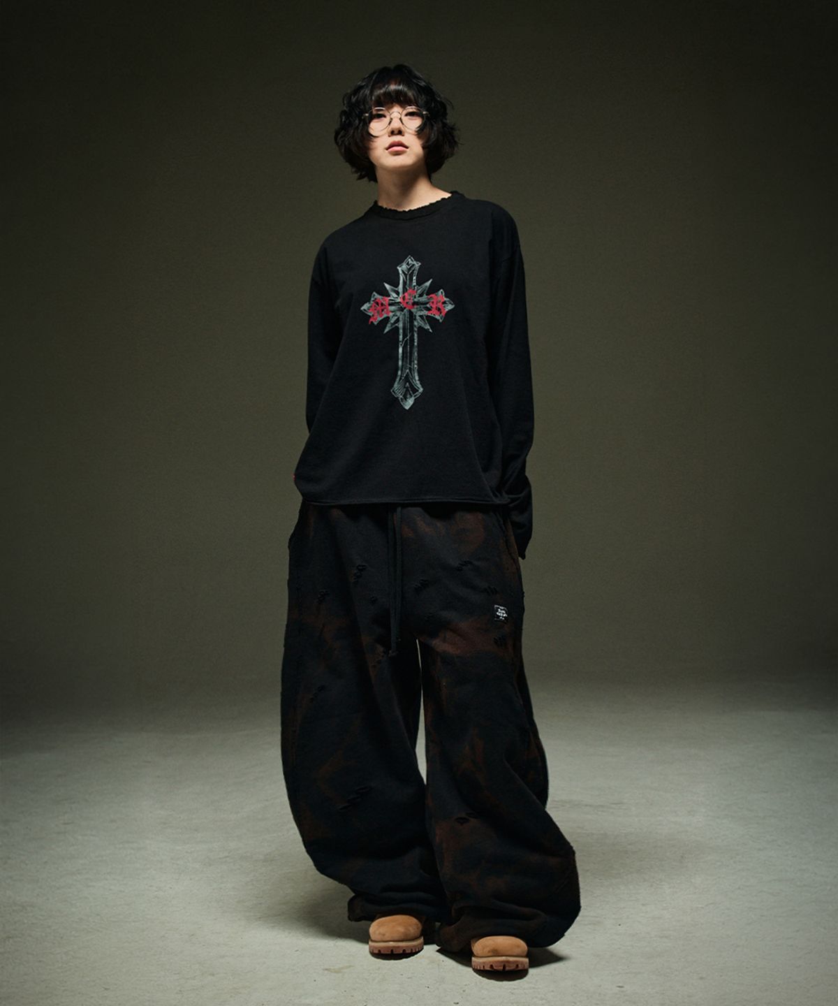 뭉(MWOONG) Scarred cross LS(black)