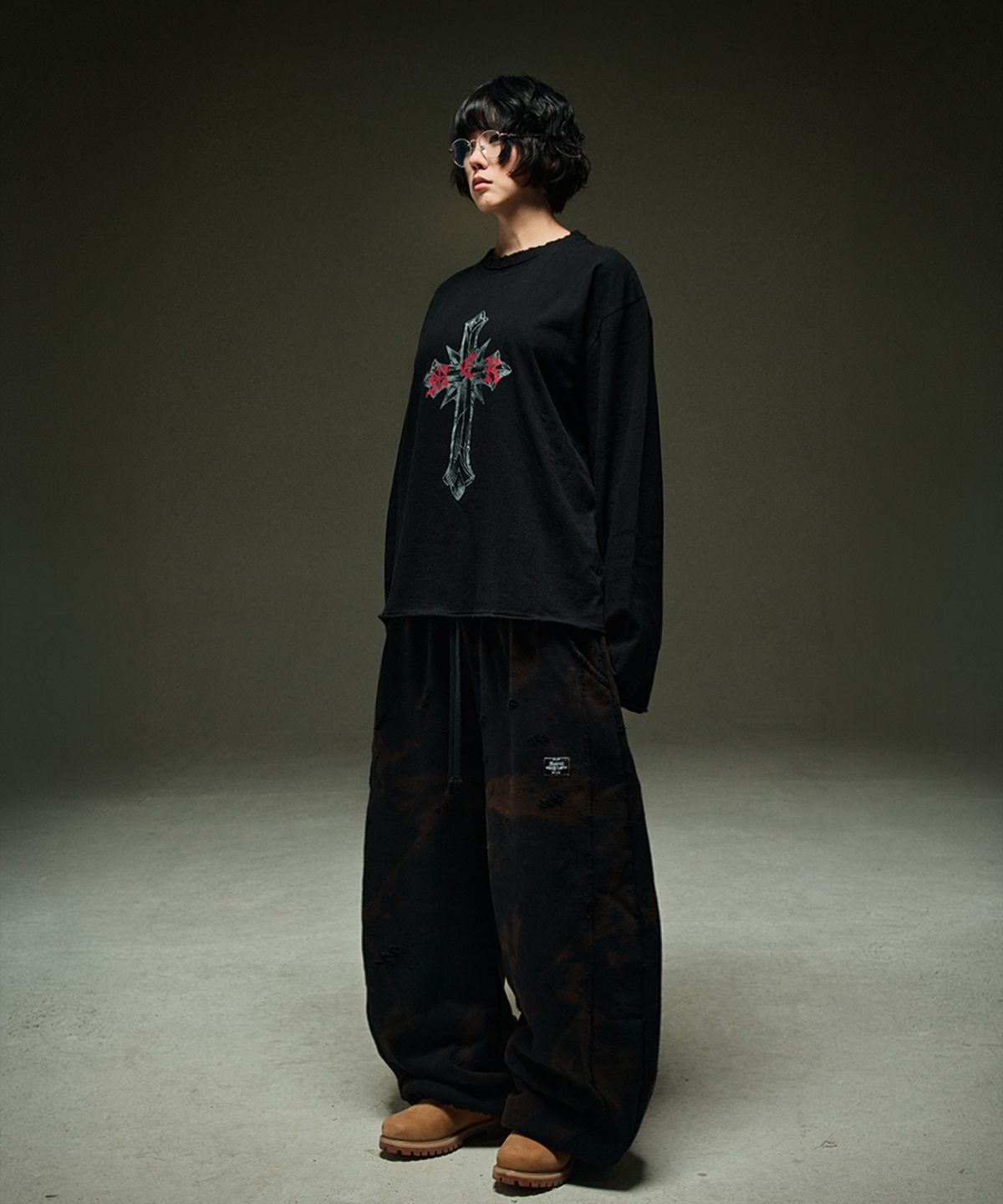 뭉(MWOONG) Scarred cross LS(black)