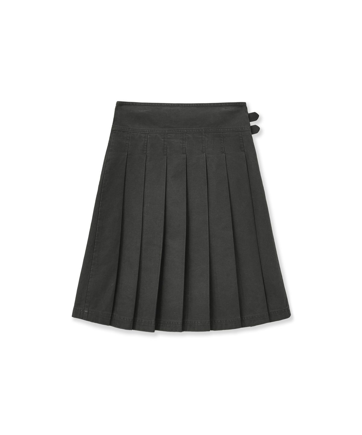포르테나(PORTERNA) VINTAGE CHECK WRAP PLEATS SKIRT-KHAKI