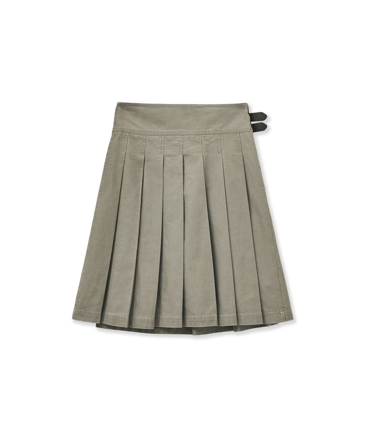 포르테나(PORTERNA) VINTAGE CHECK WRAP PLEATS SKIRT-BEIGE