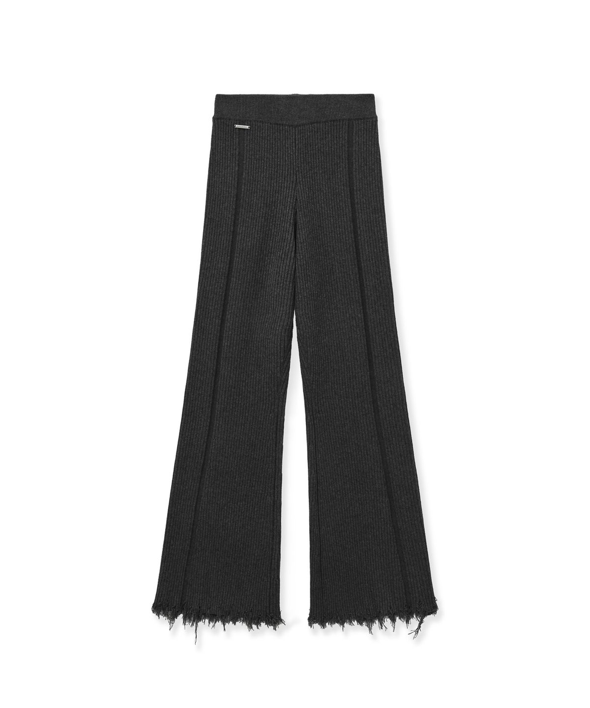 포르테나(PORTERNA) RIBBED DISTRESSED WOOL KNIT PANTS-CHARCOAL