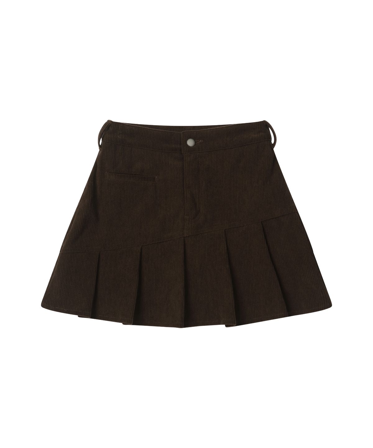 레더리(LEATHERY) 멜로우 플리츠 코듀로이 스커트 [BROWN]