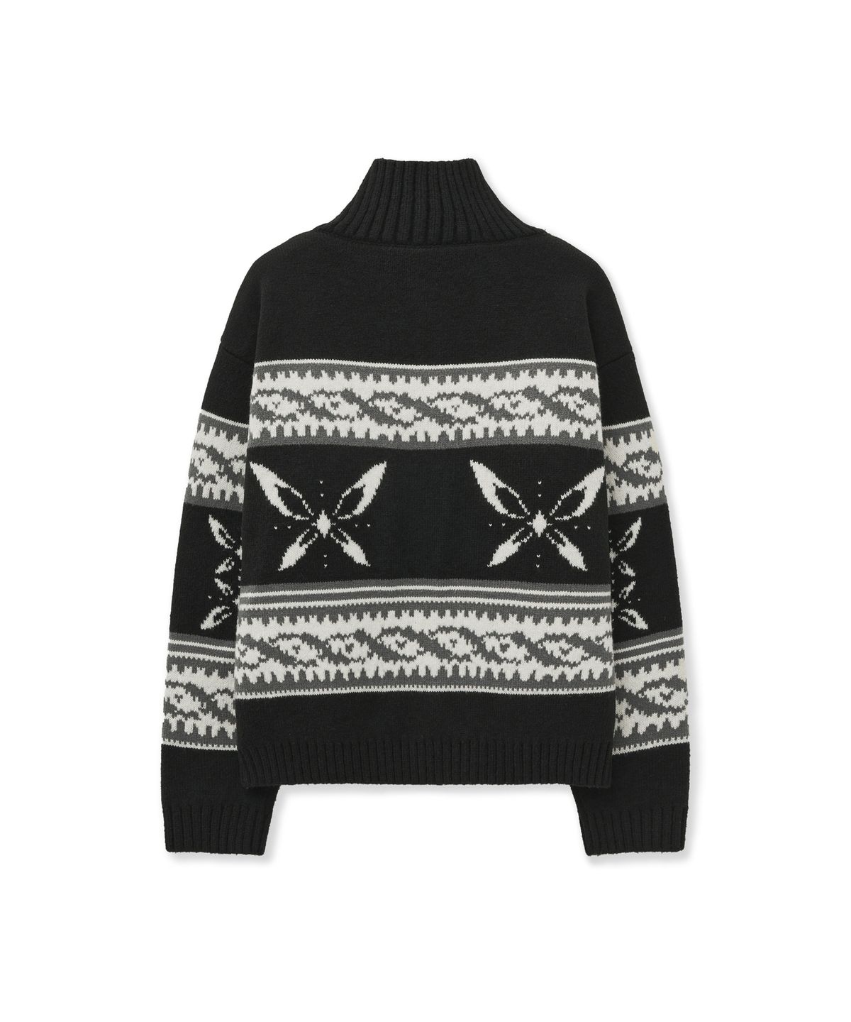 포르테나(PORTERNA) COWICHAN ZIP-UP CARDIGAN JACKET-BLACK