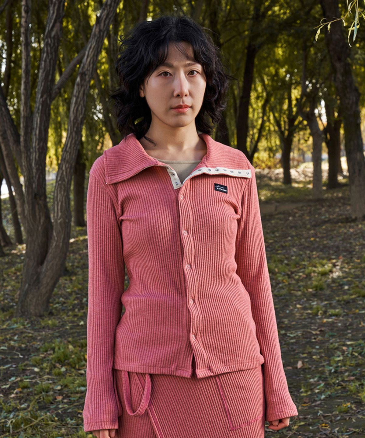 사파리 술라 익스플로어(SAFARI SULA EXPLORE) 컨버터블 하이넥 니트 가디건 인 핑크