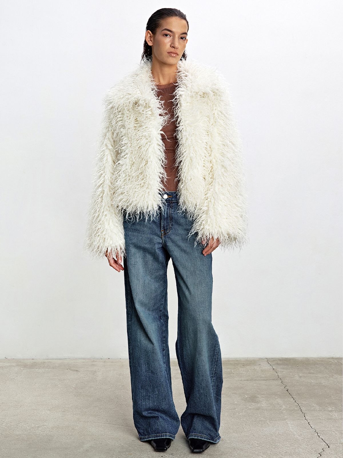 해브레스(HAVELESS) TALIA FAUX FUR JACKET WHITE