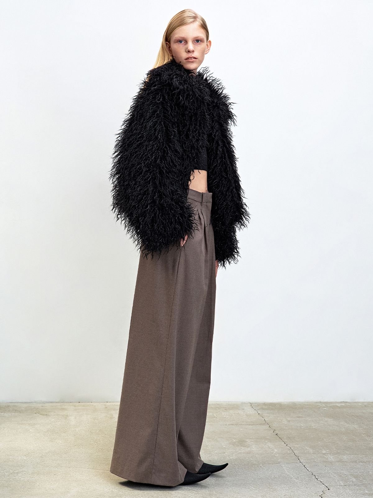 해브레스(HAVELESS) TALIA FAUX FUR JACKET BLACK