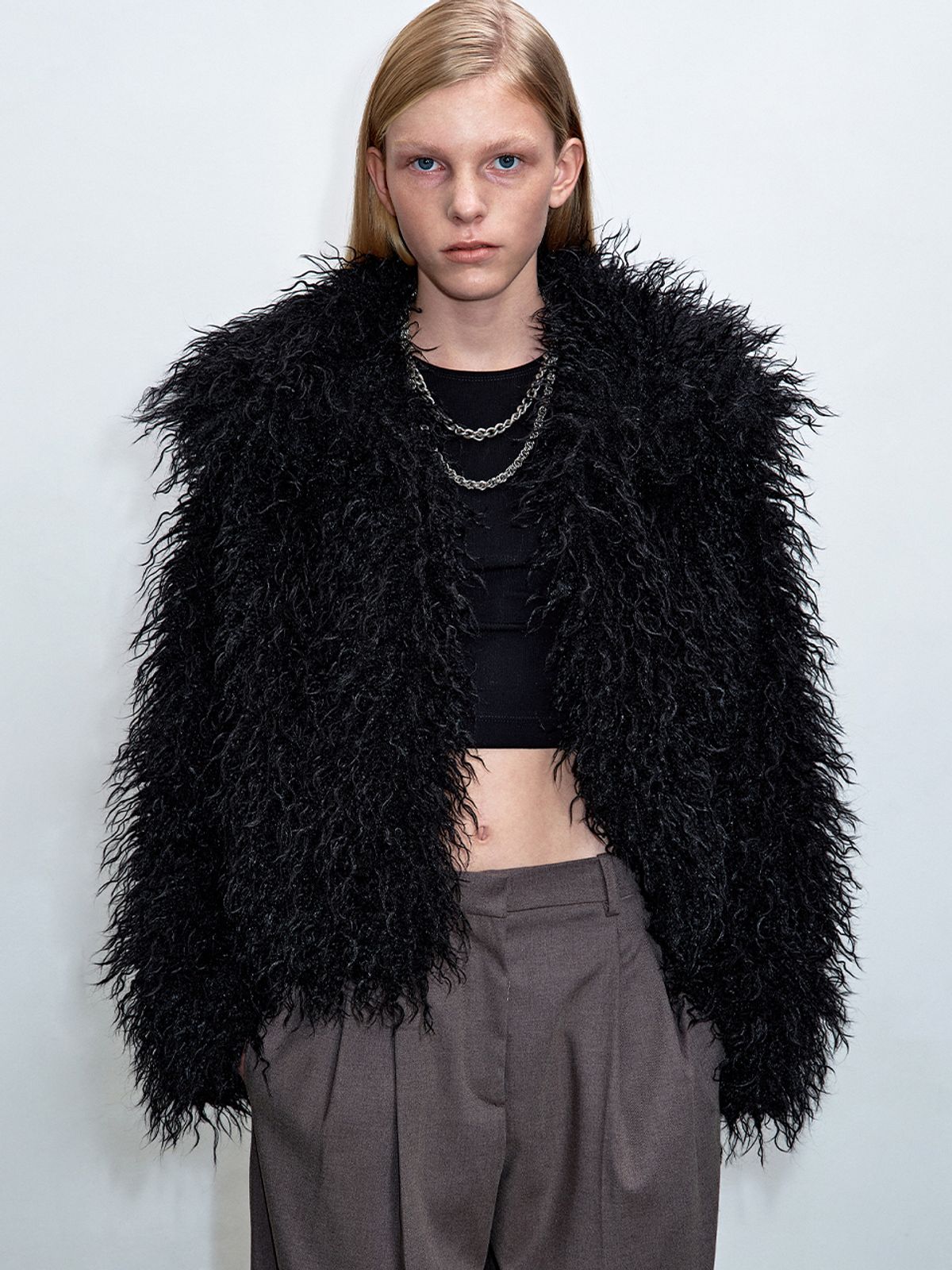 해브레스(HAVELESS) TALIA FAUX FUR JACKET BLACK