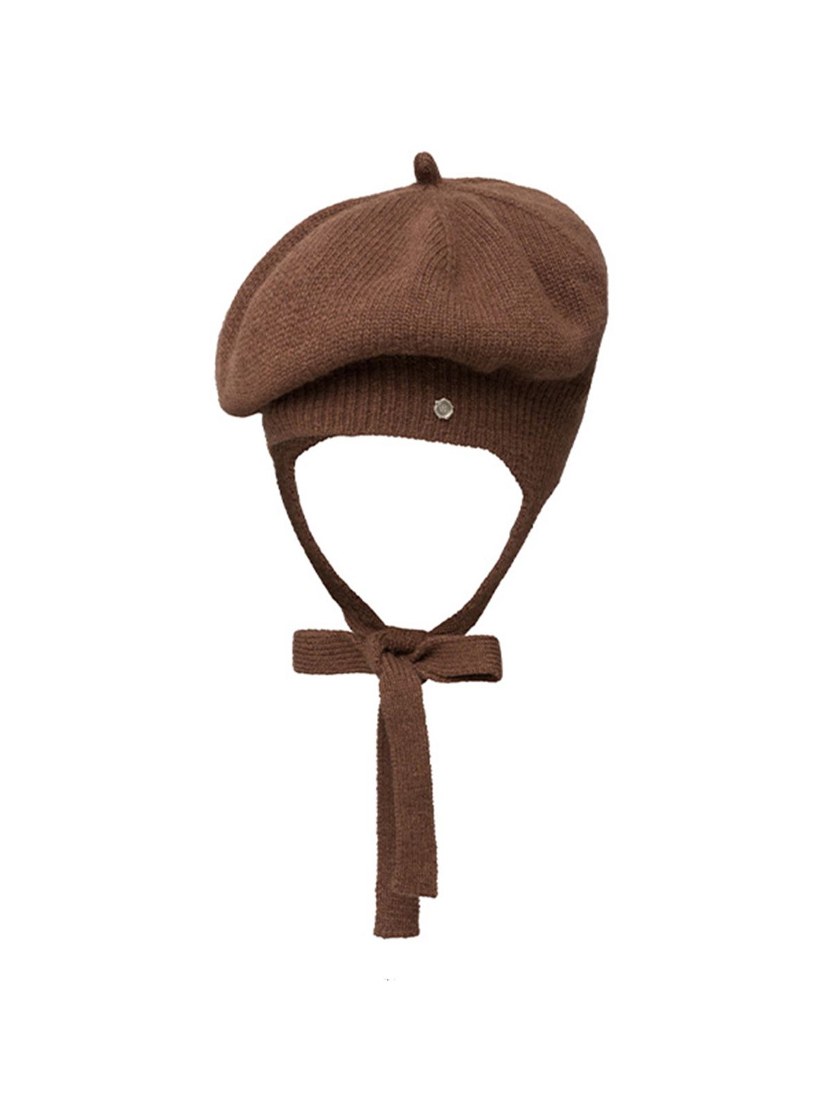 브라운햇(BROWNHAT) 트리코트 리본 베레 - 브라운