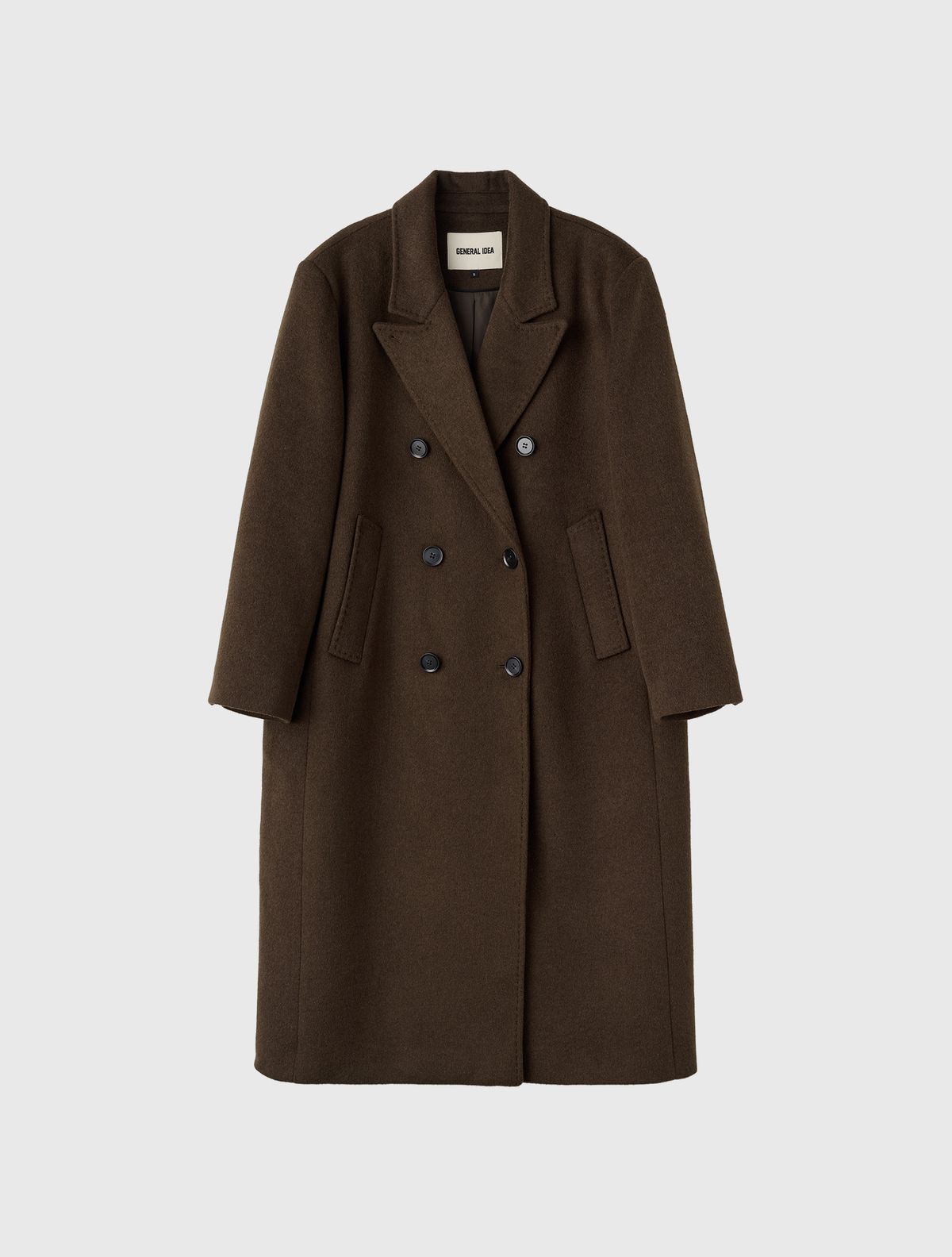 제너럴아이디어(GENERALIDEA) 더블 브레스티드 울 롱코트 [DARK BROWN] / WBE3L10507