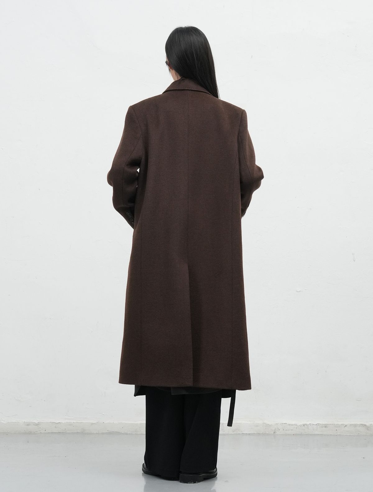 제너럴아이디어(GENERALIDEA) 더블 브레스티드 울 롱코트 [DARK BROWN] / WBE3L10507
