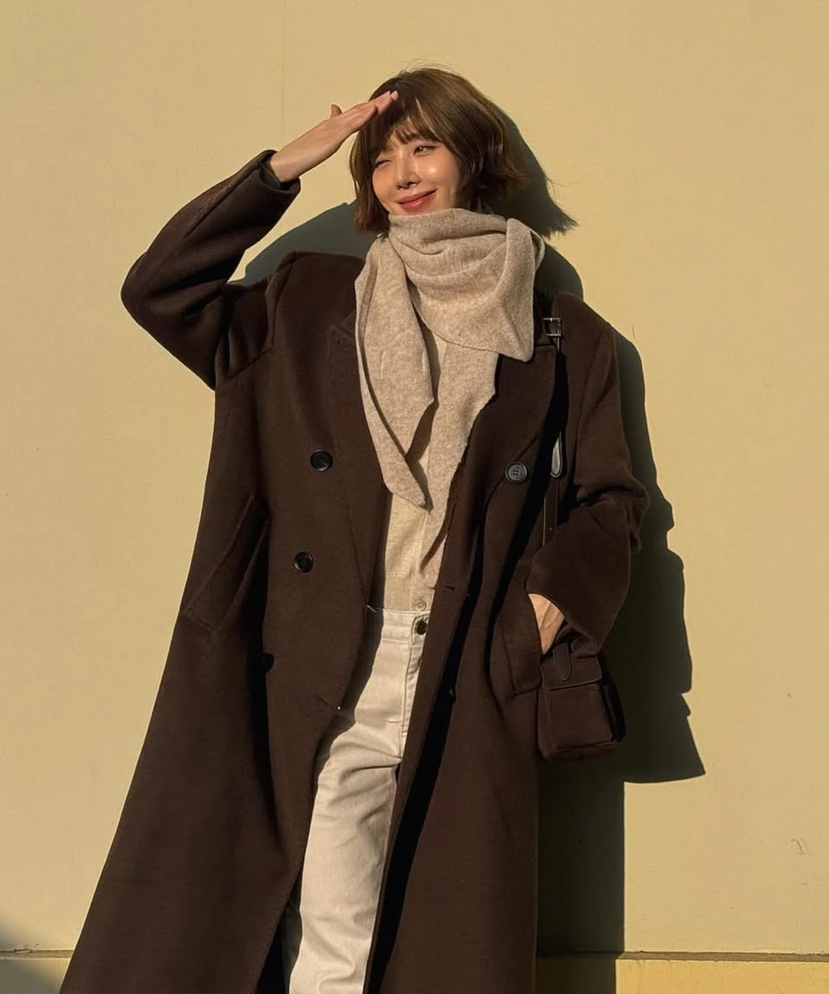 제너럴아이디어(GENERALIDEA) 더블 브레스티드 울 롱코트 [DARK BROWN] / WBE3L10507
